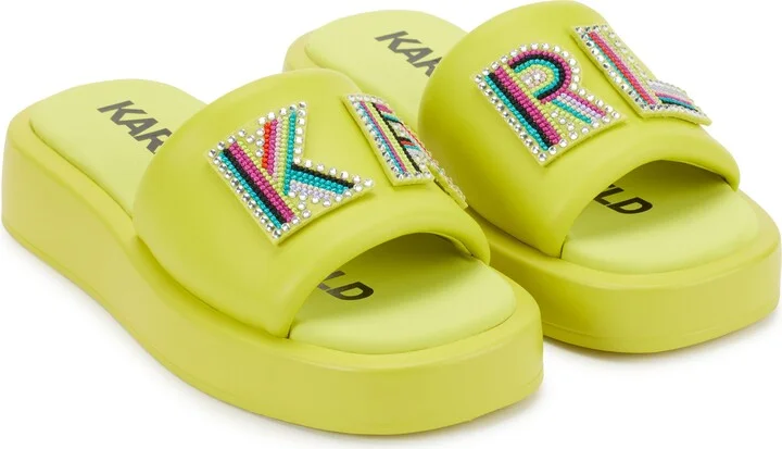 Opal Studs Platform Slide Sandal