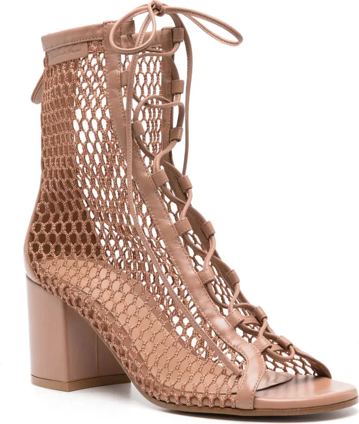 Open-Knit Lace-Up Sandals - Image 2