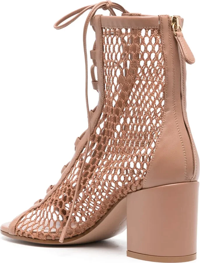 Open-Knit Lace-Up Sandals - Image 3