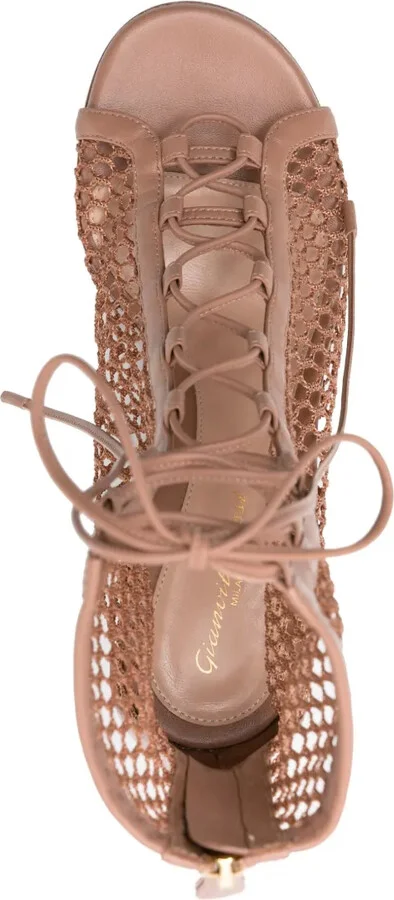 Open-Knit Lace-Up Sandals - Image 4