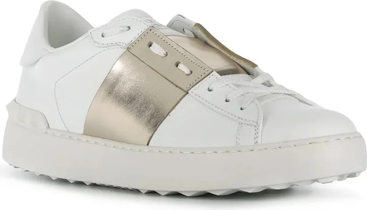 Open low-top leather sneakers - Image 2