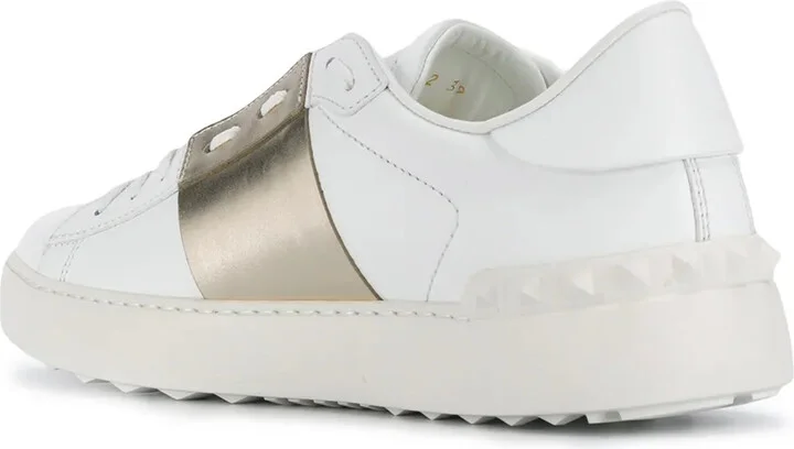 Open low-top leather sneakers - Image 3