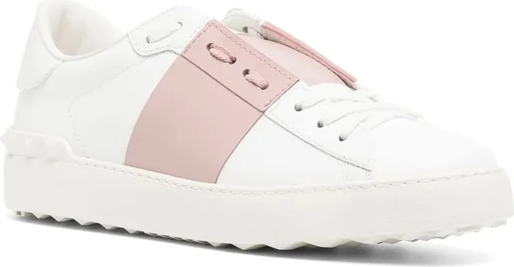 Open low-top leather sneakers - Image 2
