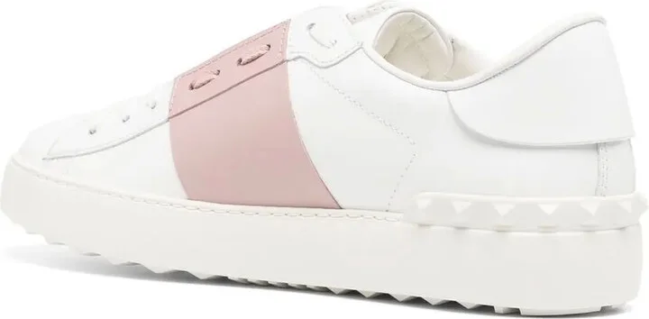 Open low-top leather sneakers - Image 3