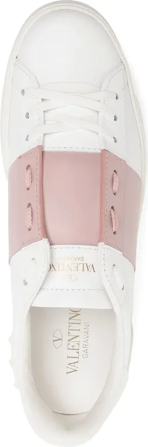 Open low-top leather sneakers - Image 4