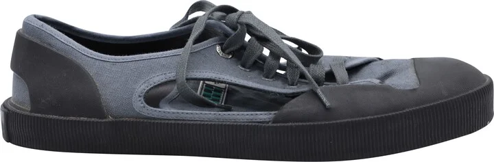 Open Low-top Sneakers in Grey Canvas