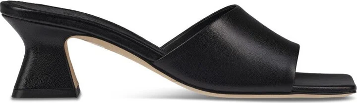 Open-Toe Black Nappa Leather Sandals