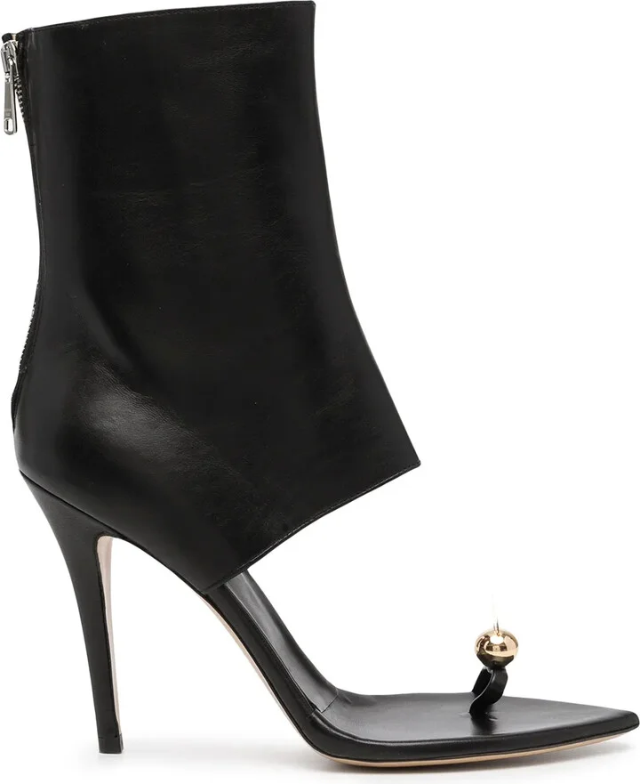 Open-Toe High-Heeled Boots