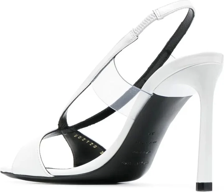 Open-Toe Leather 100mm Sandals - Image 3