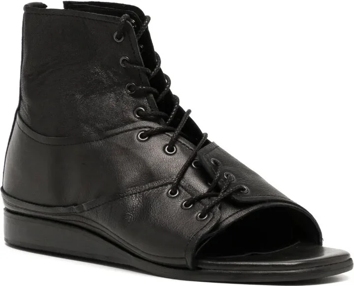 Open-Toe Leather Boots - Image 2