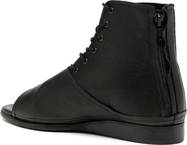 Open-Toe Leather Boots - Image 3