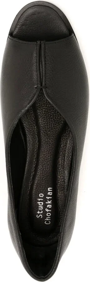 Open-Toe Leather Flats - Image 4