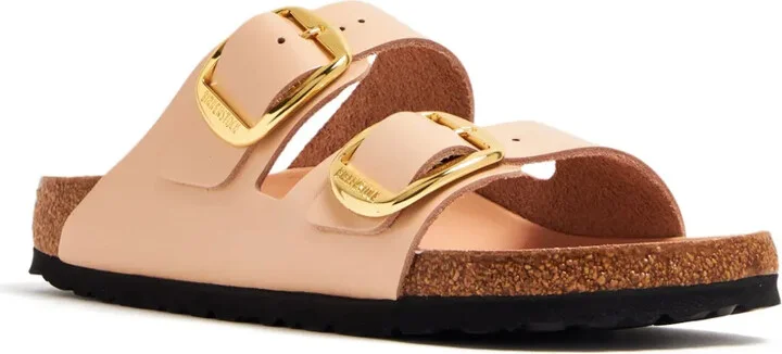 Open-Toe Slip-On Buckled Leather Sandals - Image 2