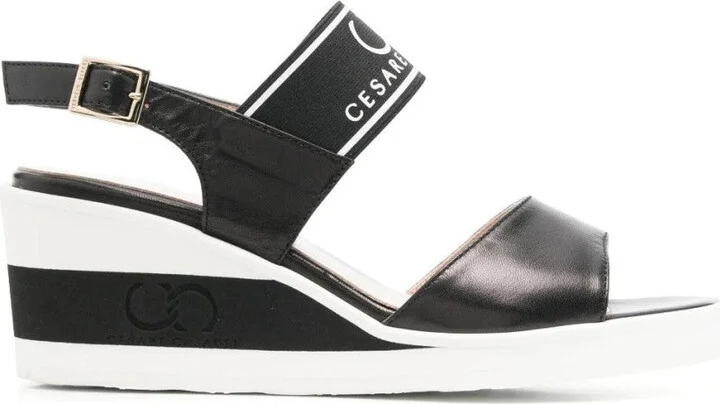 Open Toe Wedge Sandals With Ankle Strap