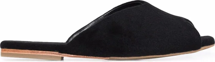 Open-Toe Wool Slippers