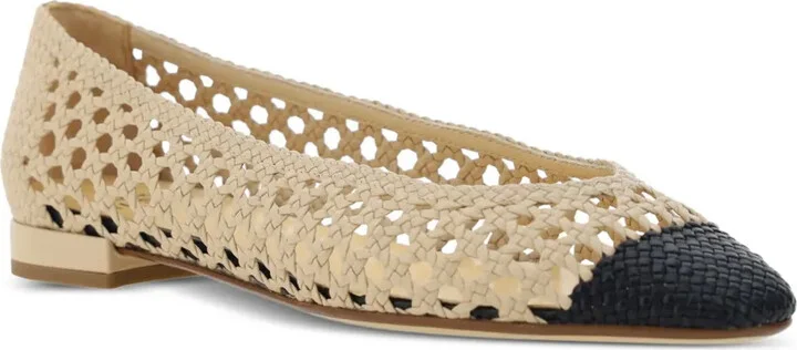 Open-Weave Leather Ballerina Flats - Image 2
