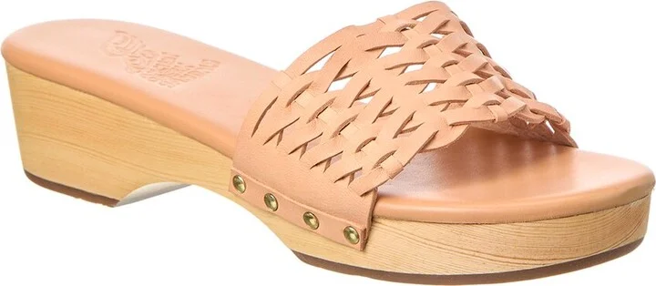 Open Woven Leather Clog