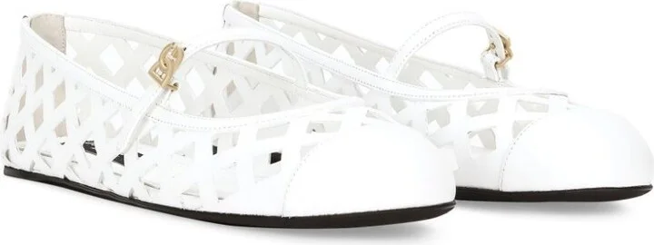 Openwork Leather Ballet Flats - Image 2