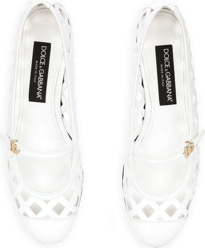 Openwork Leather Ballet Flats - Image 4