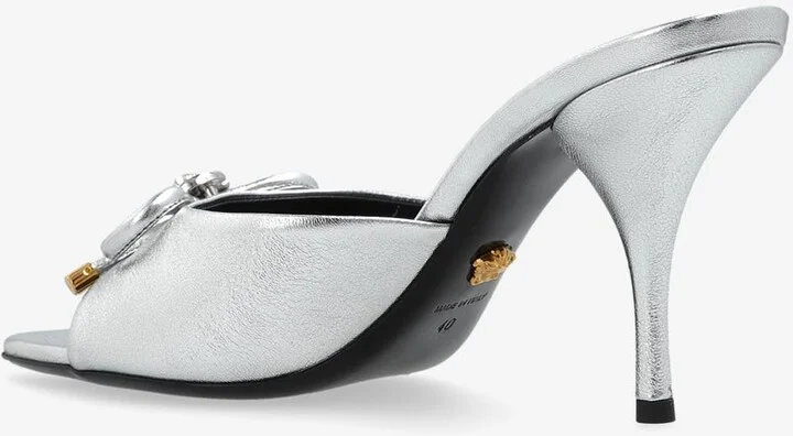 Opera Bow 85 Metallic Leather Mules - Image 2