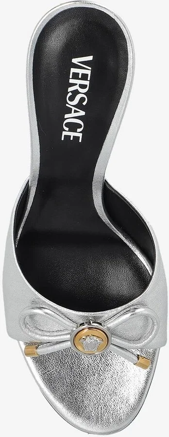 Opera Bow 85 Metallic Leather Mules - Image 3