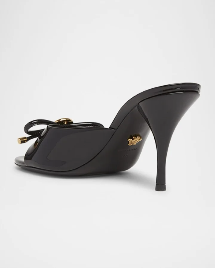 Opera Bow Ballet Mules in Patent Leather - Image 4