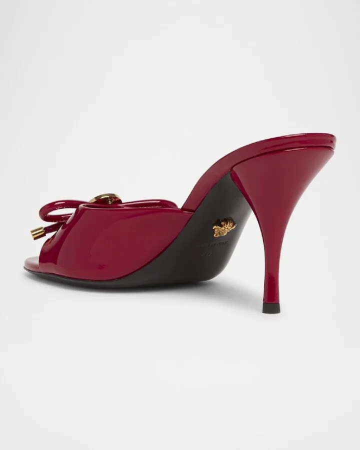 Opera Bow Ballet Mules in Patent Leather - Image 9