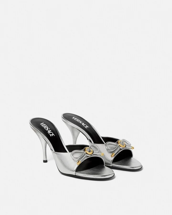 Opera Bow Metallic Mules 85mm - Image 2