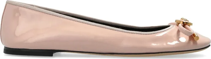 Opera Bow patent-leather ballet flats