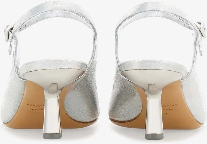 Ophelia 55 Drop Bow Metallic Leather Sandals - Image 2