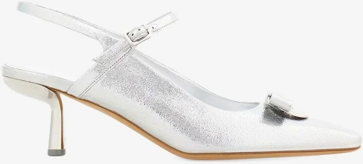 Ophelia 55 Drop Bow Metallic Leather Sandals