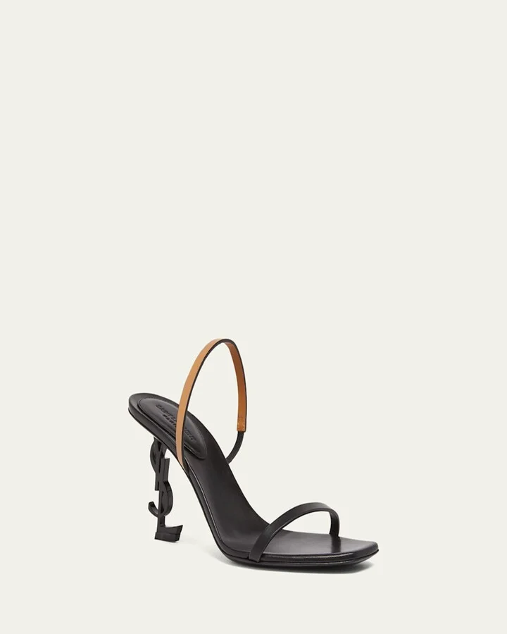 Opyum Bicolor YSL-Heel Slide Sandals - Image 9