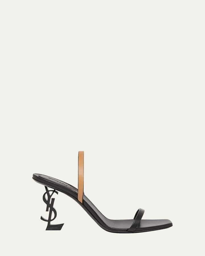 Opyum Bicolor YSL-Heel Slide Sandals