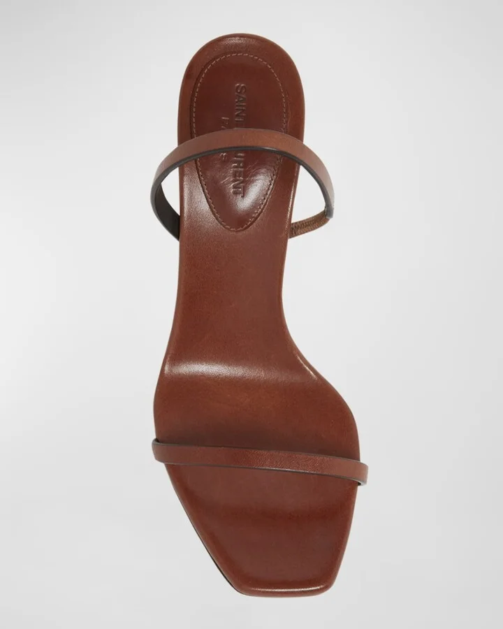 Opyum Leather YSL-Heel Slide Sandals - Image 2