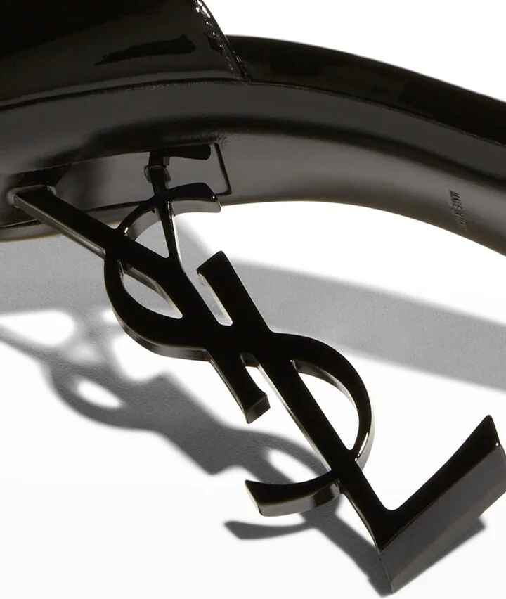Opyum YSL Logo-Heel Sandals with Black Hardware - Image 4