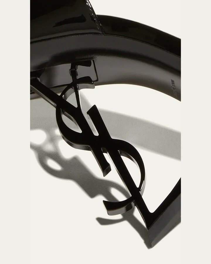 Opyum YSL Logo-Heel Sandals with Black Hardware - Image 2