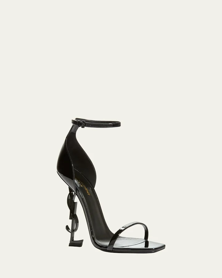 Opyum YSL Logo-Heel Sandals with Black Hardware - Image 4