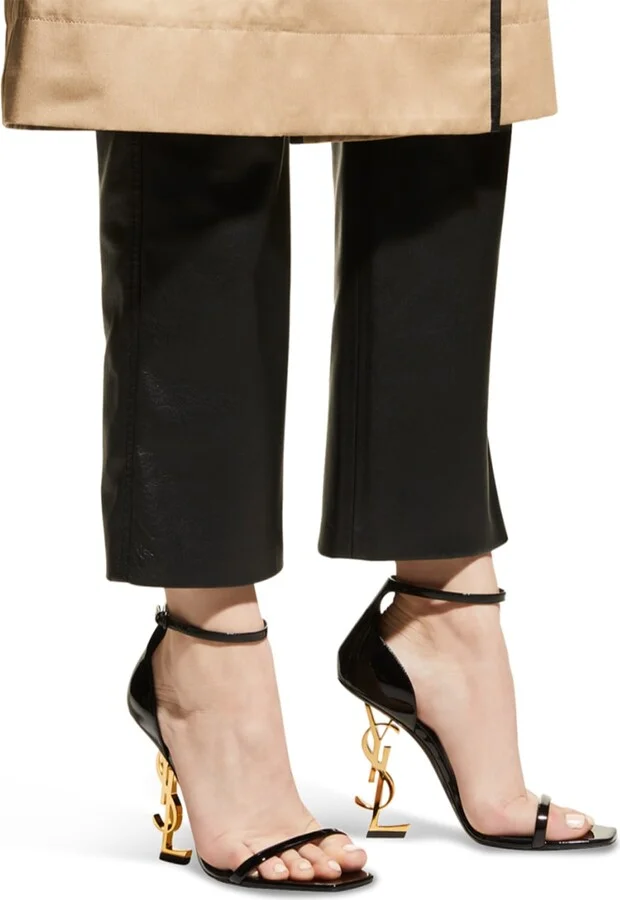 Opyum YSL Logo-Heel Sandals with Golden Hardware - Image 5