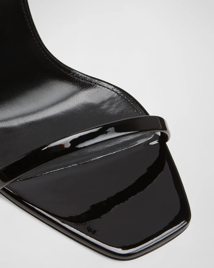 Opyum YSL Logo-Heel Sandals with Golden Hardware - Image 9