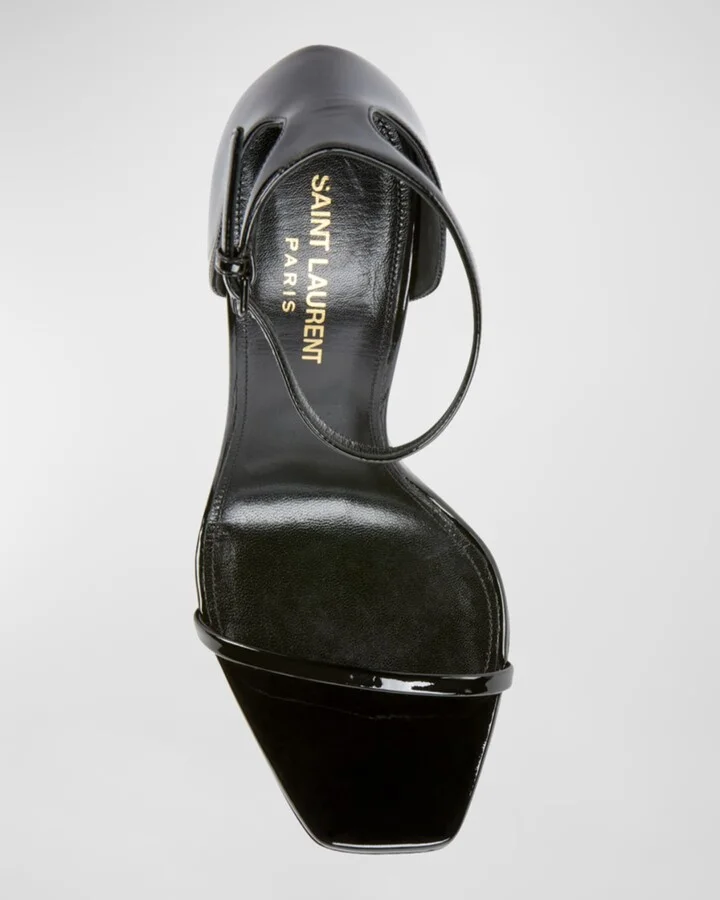 Opyum YSL Logo-Heel Sandals with Golden Hardware - Image 11