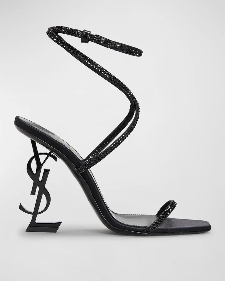 Opyum YSL Strass Ankle-Strap Sandals