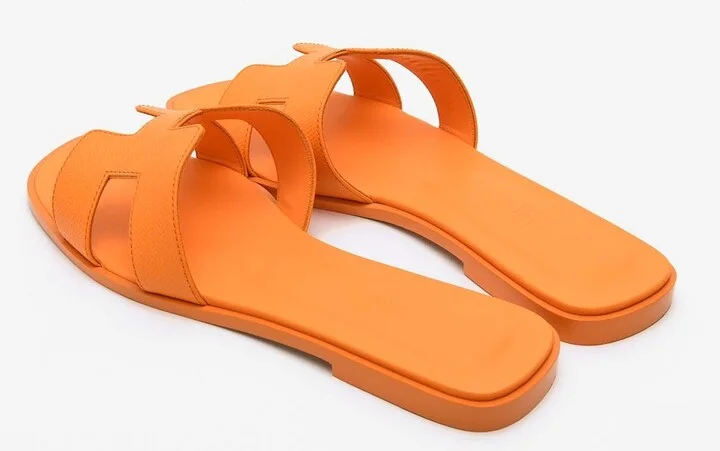 Oran H Cut-Out Sandals in Epsom Leather - Image 2