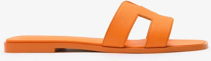 Oran H Cut-Out Sandals in Epsom Leather