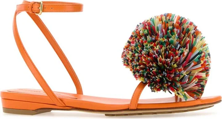 Orange Leather Adam Sandals - Image 2