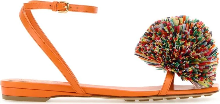 Orange Leather Adam Sandals