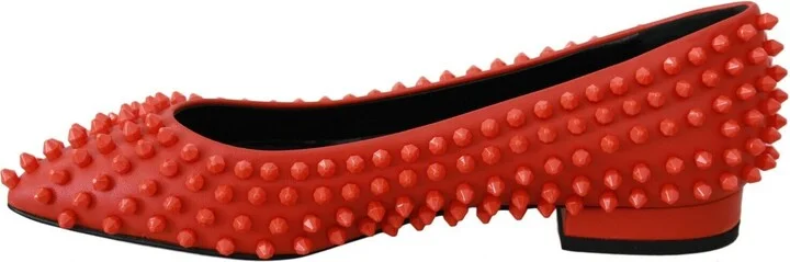 Orange Leather Ballerina WHAT I DO Flats Women's Shoes - Image 2