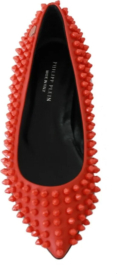 Orange Leather Ballerina WHAT I DO Flats Women's Shoes - Image 4