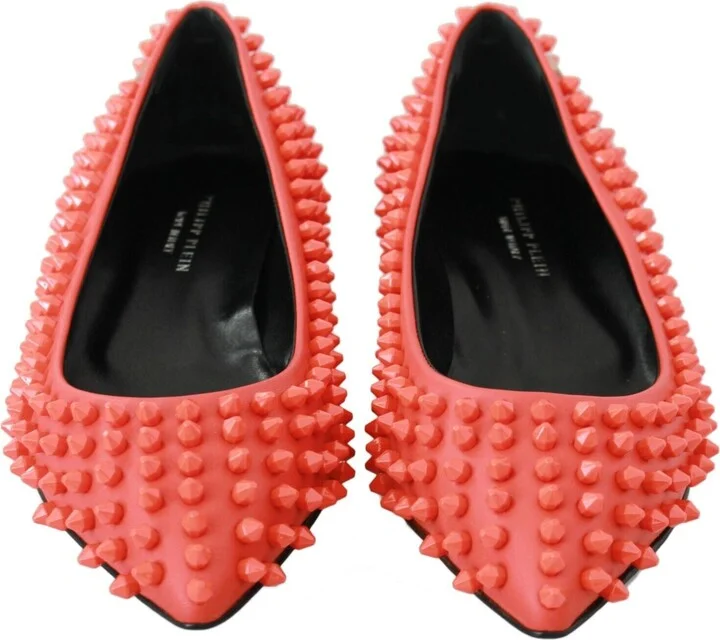 Orange Leather Ballerina WHAT I DO Flats Women's Shoes - Image 5