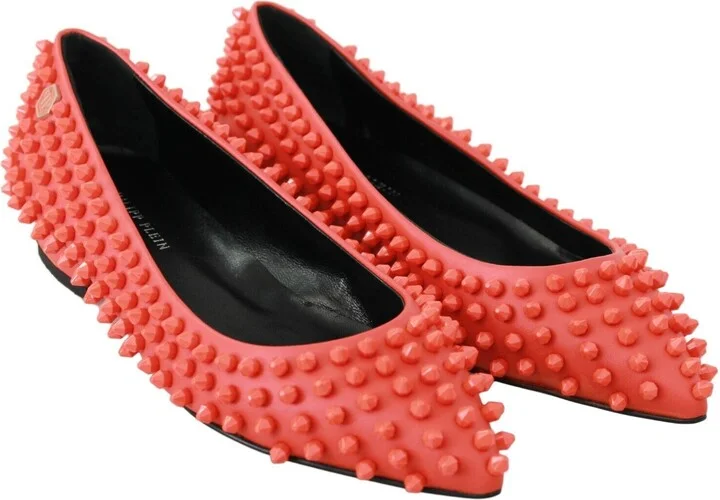 Orange Leather Ballerina WHAT I DO Flats Women's Shoes - Image 6