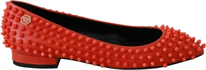 Orange Leather Ballerina WHAT I DO Flats Women's Shoes